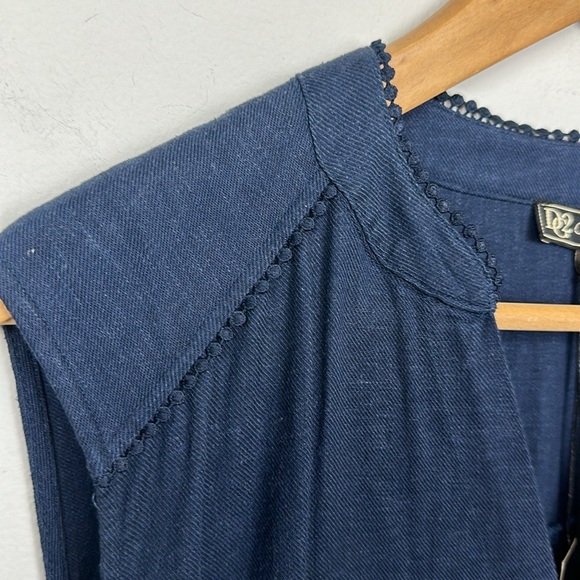 NWT DG2 By Diane Gilman Linen Blend High Low Sleeveless Top Sz L - Picture 5 of 10